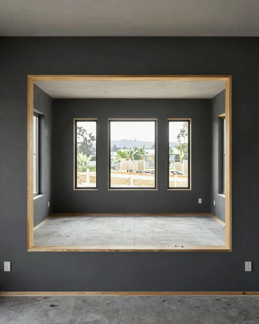 Editorial construction photography of a residential addition in p