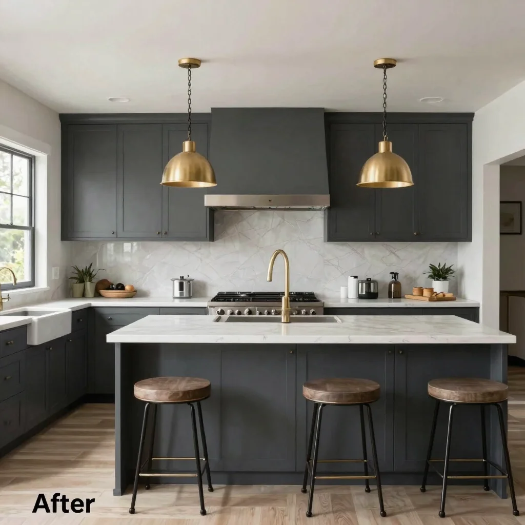 Placeholder: after photo of the same Santa Rosa kitchen remodel,