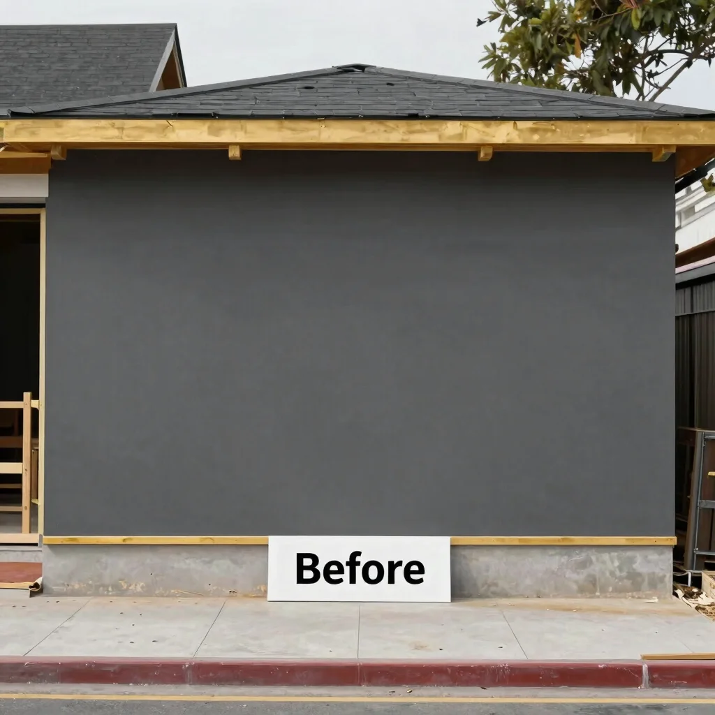 Placeholder: before photo of a North Bay exterior repair, labeled