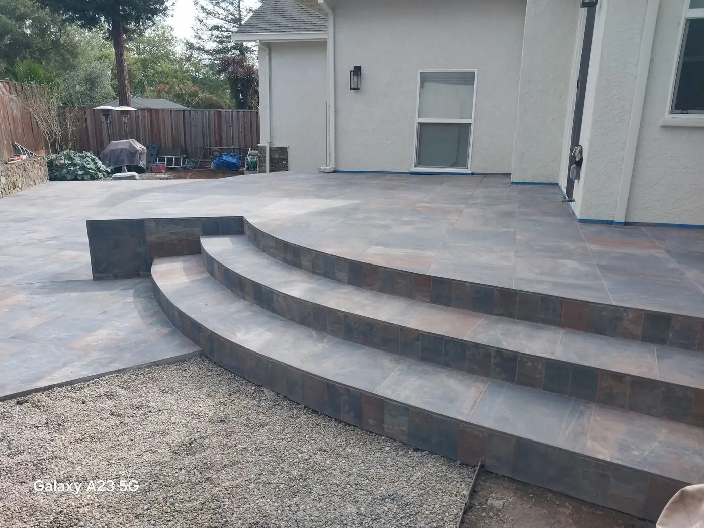 Paver Patio & Curved Steps — after